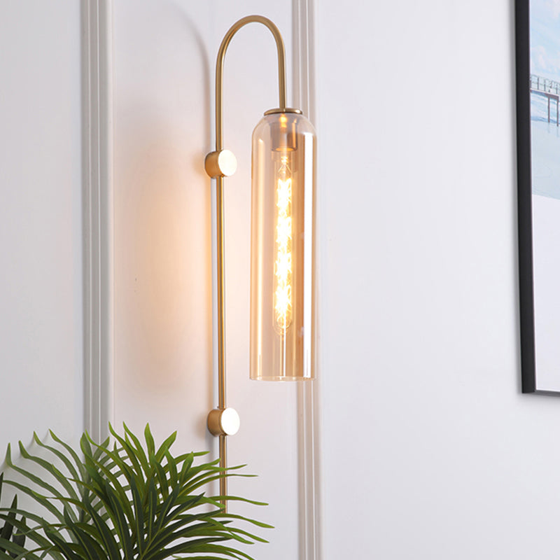 Zenthra Wandlamp Zwart - Mid-Century Gooseneck Muurlamp met Glazen Schaduw voor Binnengebruik