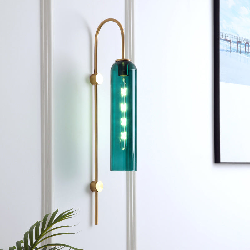 Zenthra Wandlamp Zwart - Mid-Century Gooseneck Muurlamp met Glazen Schaduw voor Binnengebruik