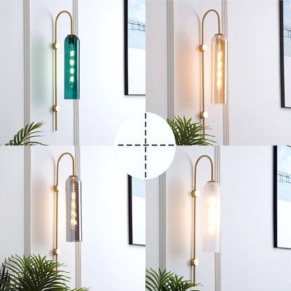Zenthra Wandlamp Zwart - Mid-Century Gooseneck Muurlamp met Glazen Schaduw voor Binnengebruik