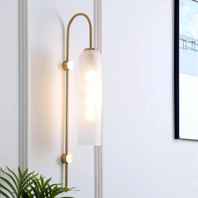 Zenthra Wandlamp Zwart - Mid-Century Gooseneck Muurlamp met Glazen Schaduw voor Binnengebruik