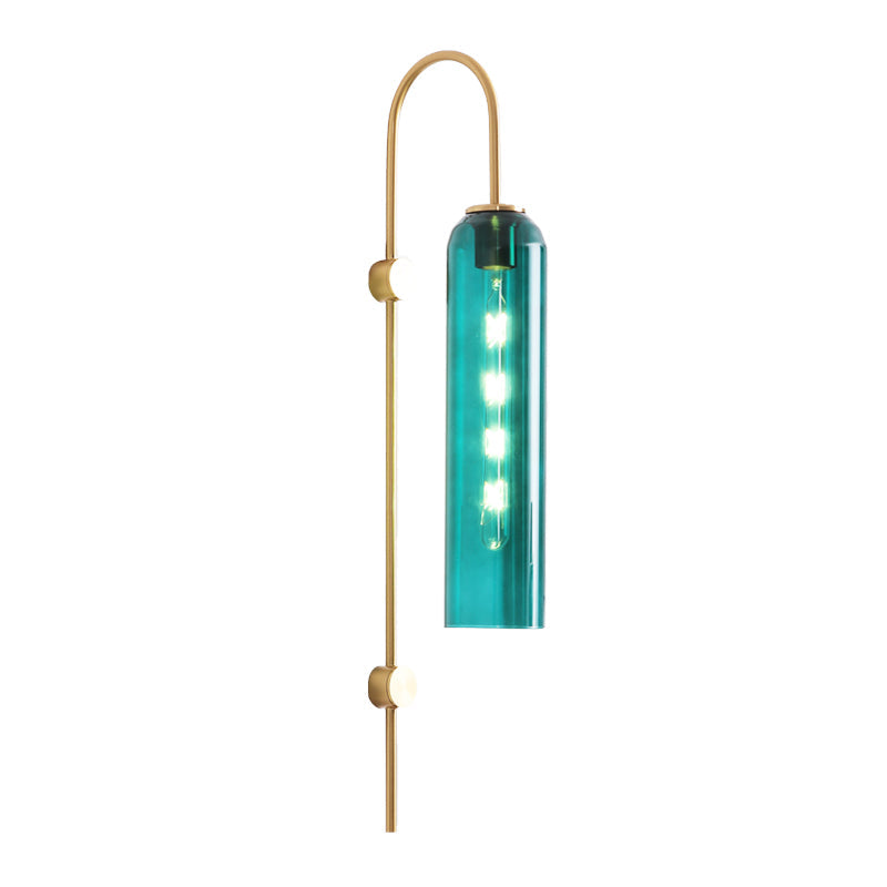 Zenthra Wandlamp Zwart - Mid-Century Gooseneck Muurlamp met Glazen Schaduw voor Binnengebruik