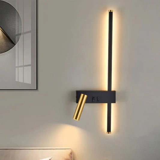 Zenthra Wandlamp Zwart - Moderne LED Muurlamp voor Luxe Woonkamer en Slaapkamer 1