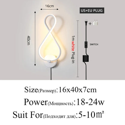 Zenthra Wandlamp Zwart - Moderne Minimalistische Wandlampen Binnenverlichting voor Woonkamer en Slaapkamer 12