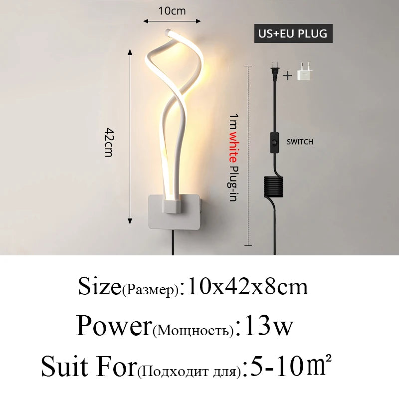 Zenthra Wandlamp Zwart - Moderne Minimalistische Wandlampen Binnenverlichting voor Woonkamer en Slaapkamer 13