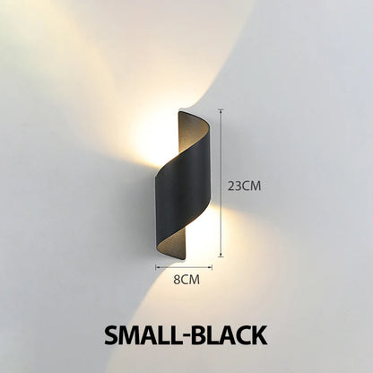 Zenthra Wandlamp Zwart - Spiral Design LED Muurlamp 10W - Waterdichte Wandlamp voor Binnen en Buiten