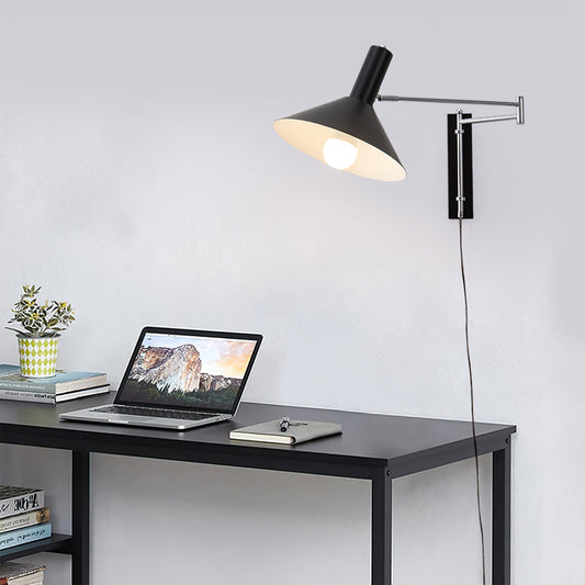 Zenthra Wandlamp Zwart - Verstelbare Muurlamp voor Slaapkamer en Woonkamer, Minimalistisch Design