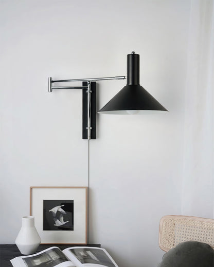 Zenthra Wandlamp Zwart - Verstelbare Muurlamp voor Slaapkamer en Woonkamer, Minimalistisch Design