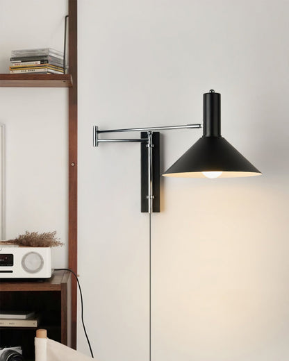 Zenthra Wandlamp Zwart - Verstelbare Muurlamp voor Slaapkamer en Woonkamer, Minimalistisch Design