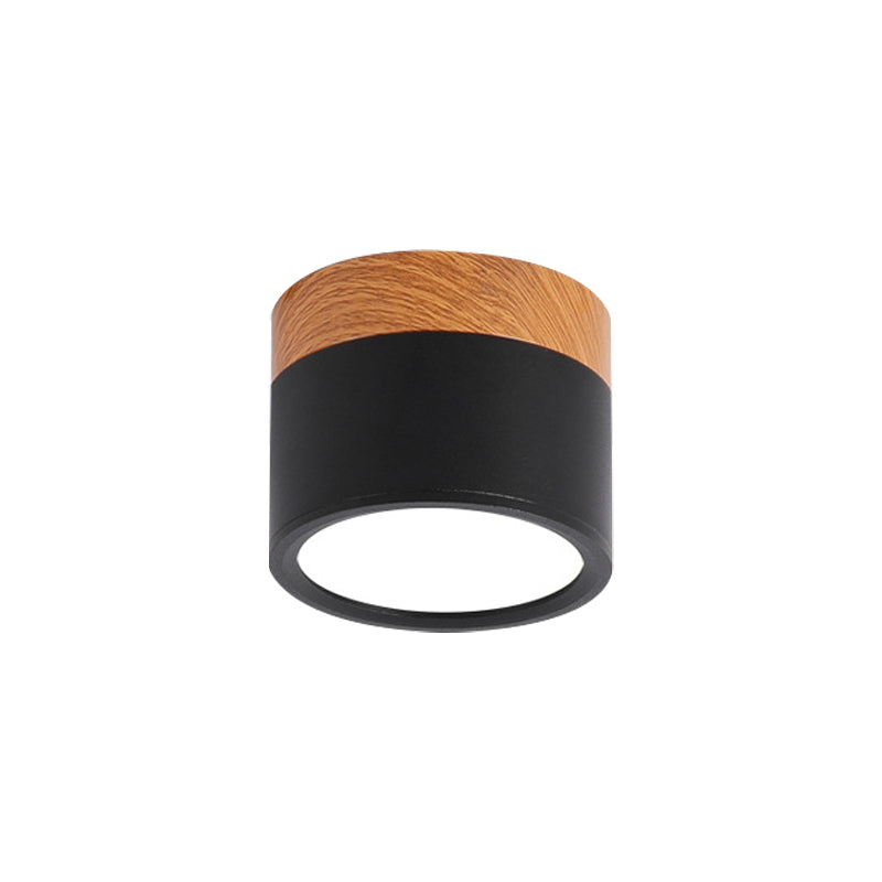 Zenthra LED Plafondlamp - Cylinder Kleine Flush Plafonniere in Geel/Blauw/Zwart Metaal
