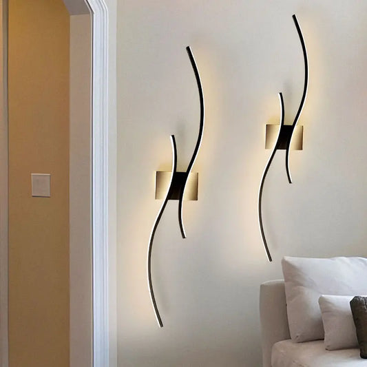 Zenthra Zwarte Wandlampen LED voor Binnen - Moderne Muurlamp voor Slaapkamer en Gang 0