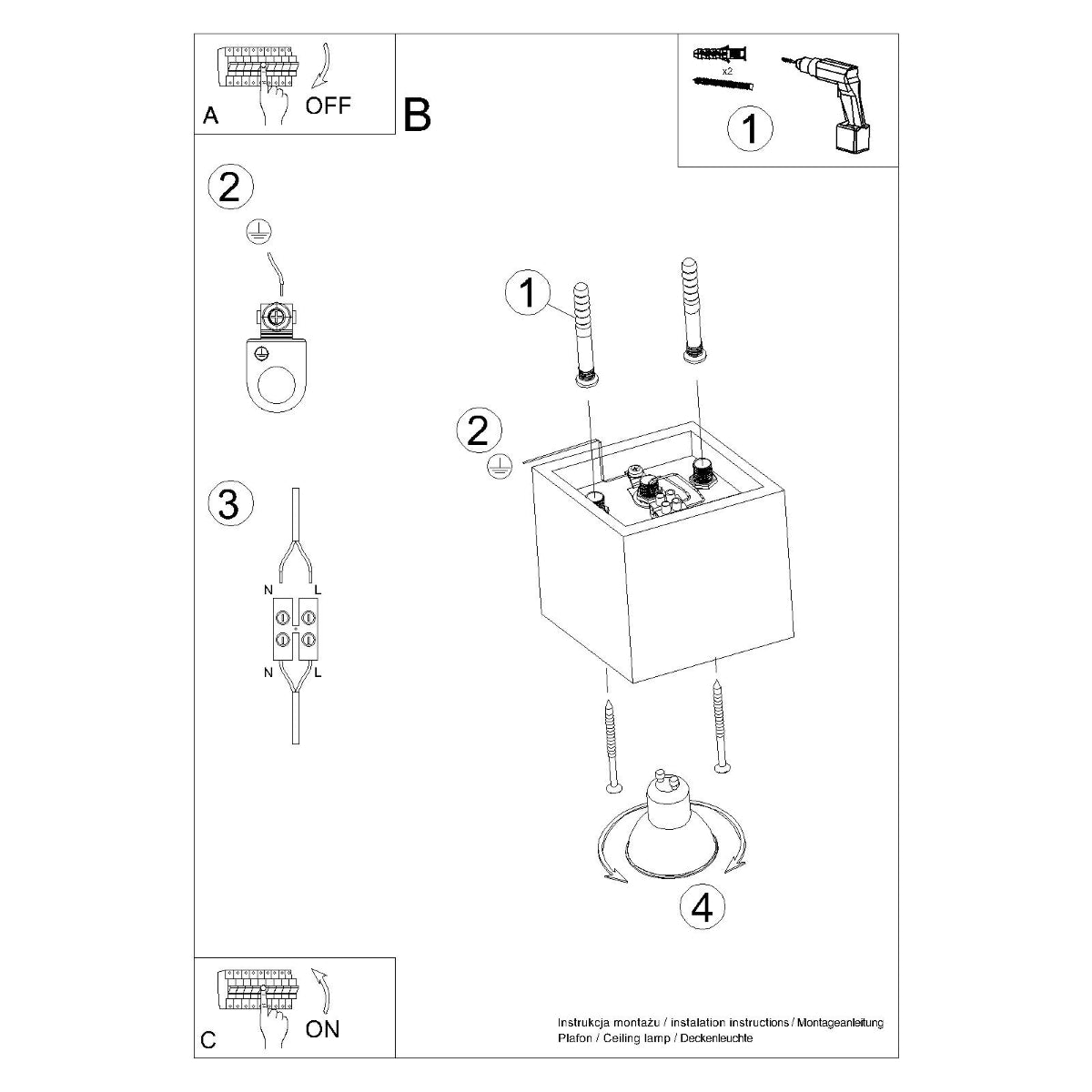 Zwarte LED Plafondlamp QUAD - Moderne Plafondlamp met Up/Down-Licht voor Stijlvol Interieur 5