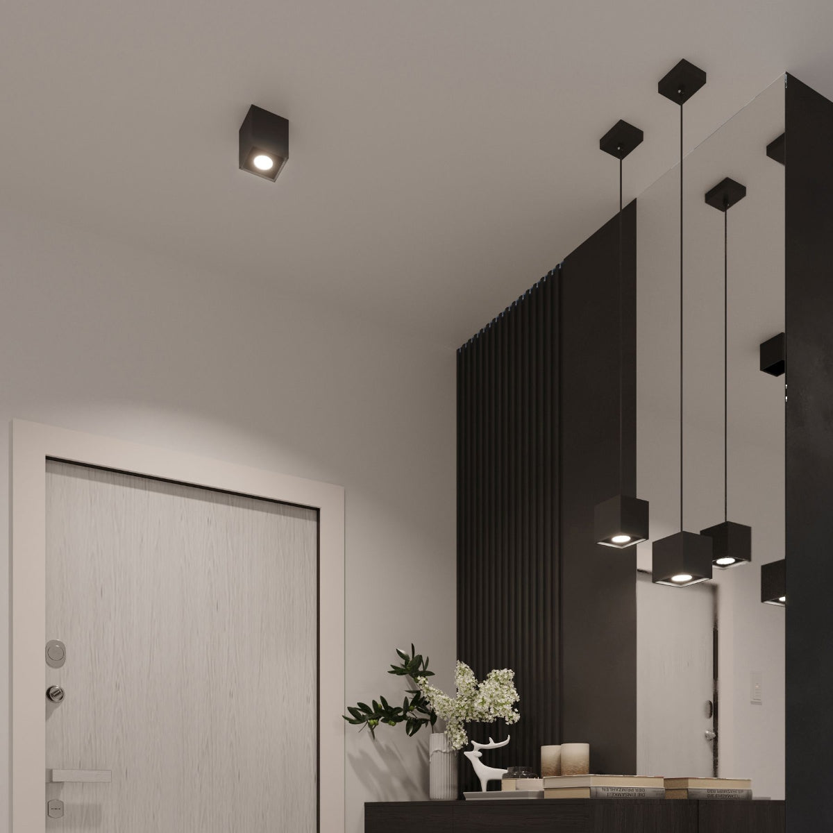Zwarte LED Plafondlamp QUAD - Moderne Plafondlamp met Up/Down-Licht voor Stijlvol Interieur 6